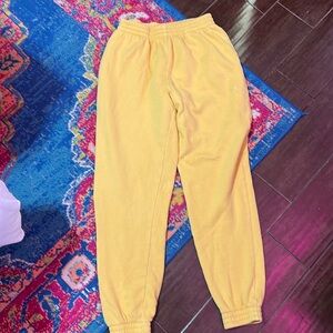 PINK Victoria's Secret Yellow Sweatpants Relaxed Fit
